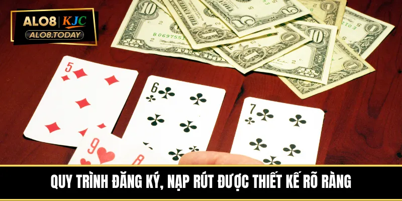 Quy trình đăng ký, nạp rút được thiết kế rõ ràng